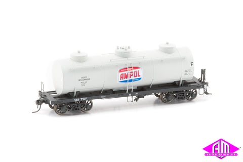 Victorian Railways 10,000 Gallon Tank Car Ampol Grey TWF 349 Single Car