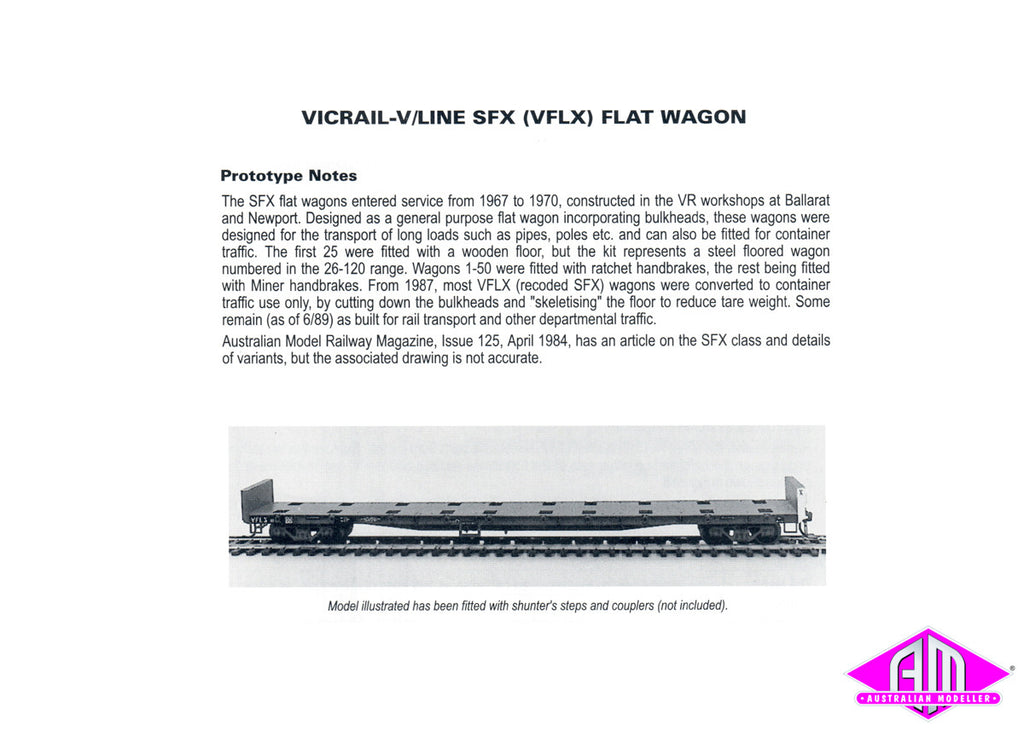 SER14 SFX/VFLX Bulkhead Flat Wagon Kit (HO Scale) Australian Modeller
