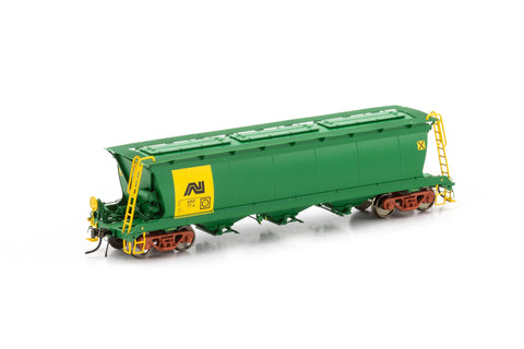 AHGX Grain Hopper - AN Green/Yellow, 4 Car Pack SGH-11