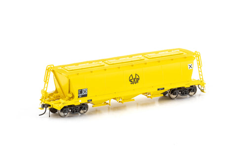 AHGX Grain Hopper - Large Doors, SAR Yellow, 4 Car Pack SGH-2