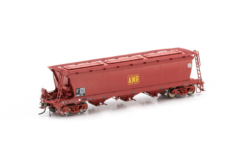 AHGX Grain Hopper - Small Doors, ANR Red, 4 Car Pack SGH-4