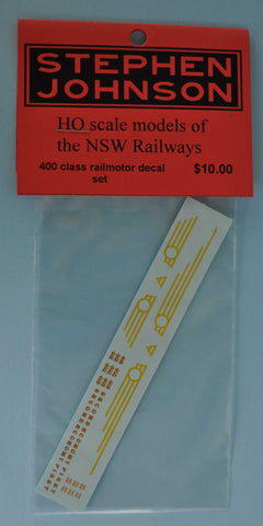 SJ-400RM - 400 Class Railmotor Decal Set (HO Scale)