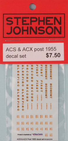SJ-ACSX - ACS/ACX Decal Set (HO Scale)