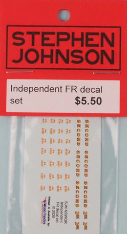 SJ-IDFR - Independent FR Decal Set (HO Scale)