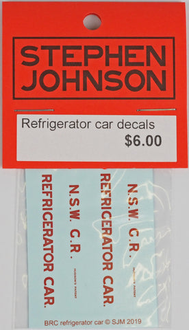 SJ-RCRDD - NSWGR Refrigerator Car Decal Set Red (HO Scale)