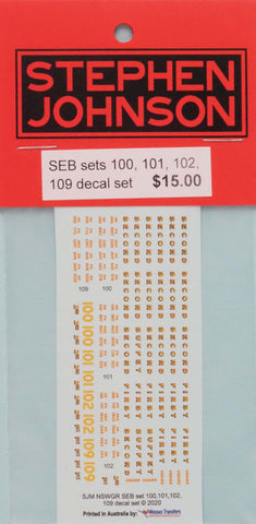 SJ-RSEB - R Car SEB Decal Set (HO Scale)