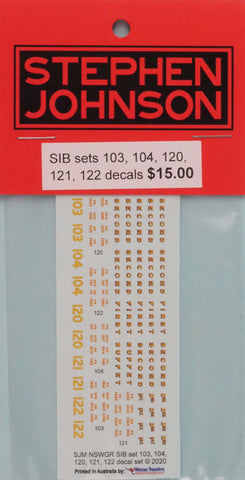 SJ-RSIB - R Car SIB Decal Set (HO Scale)