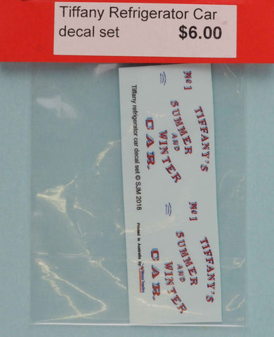 SJ-TIFF - Tiffany Refrigerator Car Decal Set (HO Scale)