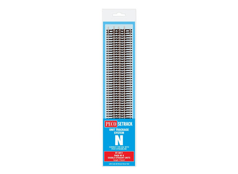 Peco - ST-3011 - Double Straight - Pack of 8 (N Scale)