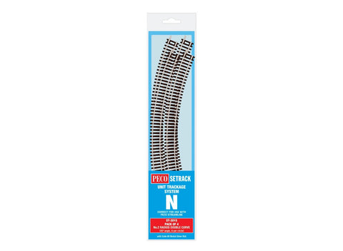 Peco - ST-3015 - Double Curve - 2nd Radius - Pack of 4 (N Scale)