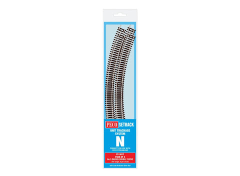 Peco - ST-3017 - Double Curve - 3rd Radius - Pack of 4 (N Scale)