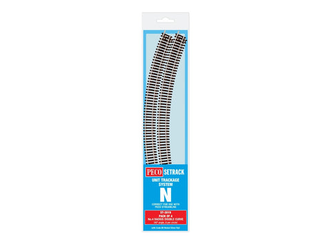Peco - ST-3019 - Double Curve - 4th Radius - Pack of 4 (N Scale)
