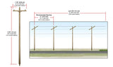 US2265 Wired Poles Single Crossbar (HO Scale)