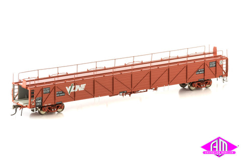 VMBX Fluted Metal Sided Car Carrier, VR Red with V/Line Logos, 4 Car Pack VCC-8