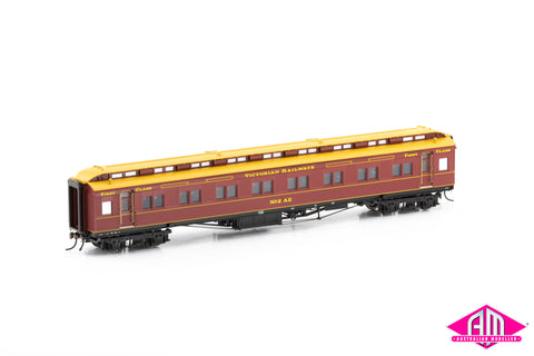 E Passenger Car Victorian Railways Heritage AE First Class Car, Brown with Pinstriping & 4 wheel bogie, 2-AE - Single Car VPC-37