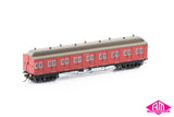 Tait VR Carriage Red with Disc Wheels & No Signs - 4 Car Set VPS-20 HO Scale