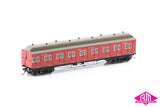 Tait VR Carriage Red with Spoked Wheels & Smoking Signs - 7 Car Set VPS-22 HO Scale