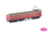 Tait VR Carriage Red with Spoked Wheels & Smoking Signs - 7 Car Set VPS-22 HO Scale
