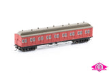 Tait VR Carriage Red with Disc Wheels & No Signs - 7 Car Set VPS-24 HO Scale