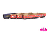 E Passenger Car VR Commuter Cars, Carriage Red - 4 Car Set VPS-34