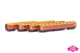 E Passenger Car Victorian Railways Heritage, Brown with Pinstriping - 4 Car Set VPS-38