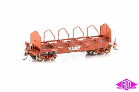 VFSX Coil Steel Wagon V/LINE Logo (with tarp supports) 4 Car Pack VSW-9