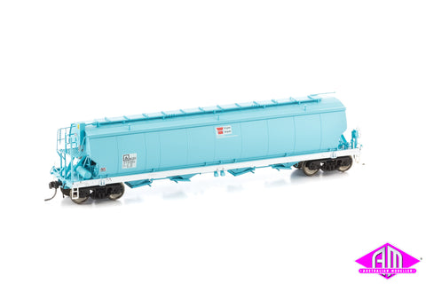 Grain Hopper AWB WGBY STANDARD GAUGE, FADED DARK BLUE, WHITE SILLS, circa 2009 - CURRENT (WGB07) 3pk