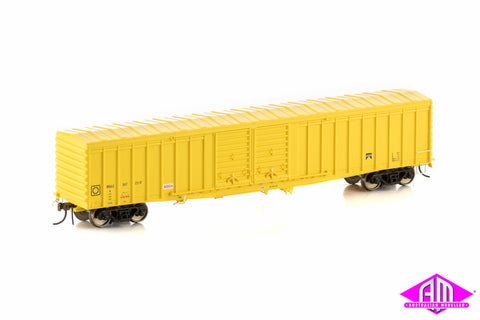 WBAX louvred Van with Flat Roof, Yellow with West Rail Logo, 4 Car Pack WLV-4
