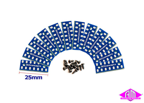 DCC Concepts DCW-12PCB - Installation PCBs 25x10mm (w/Screws) (12 Pack)