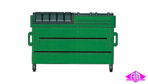 HI-8002 - Trash Dumpsters - Green /3 (HO Scale)